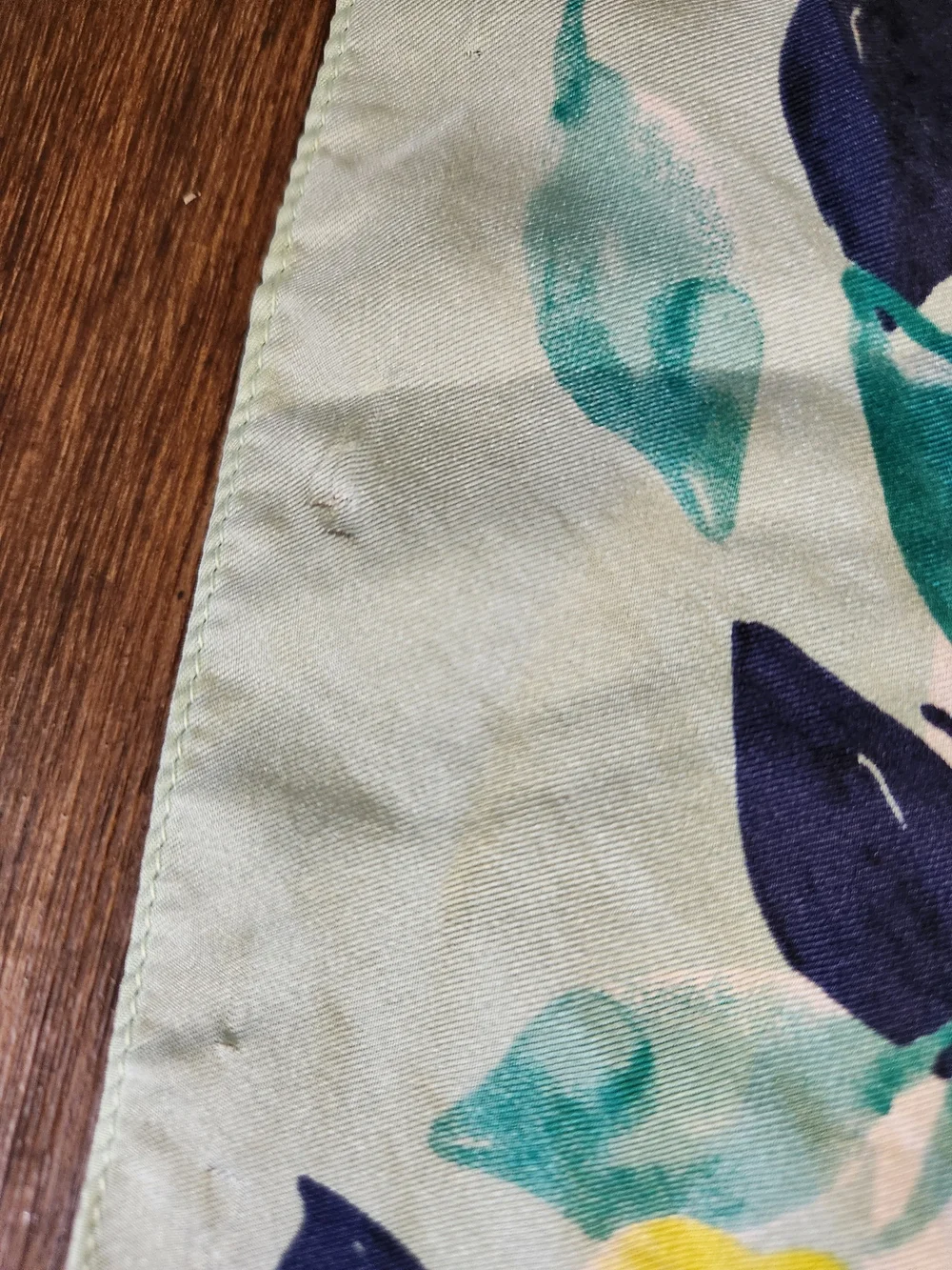 Lemon-Print Yellow & Navy Accents Scarf